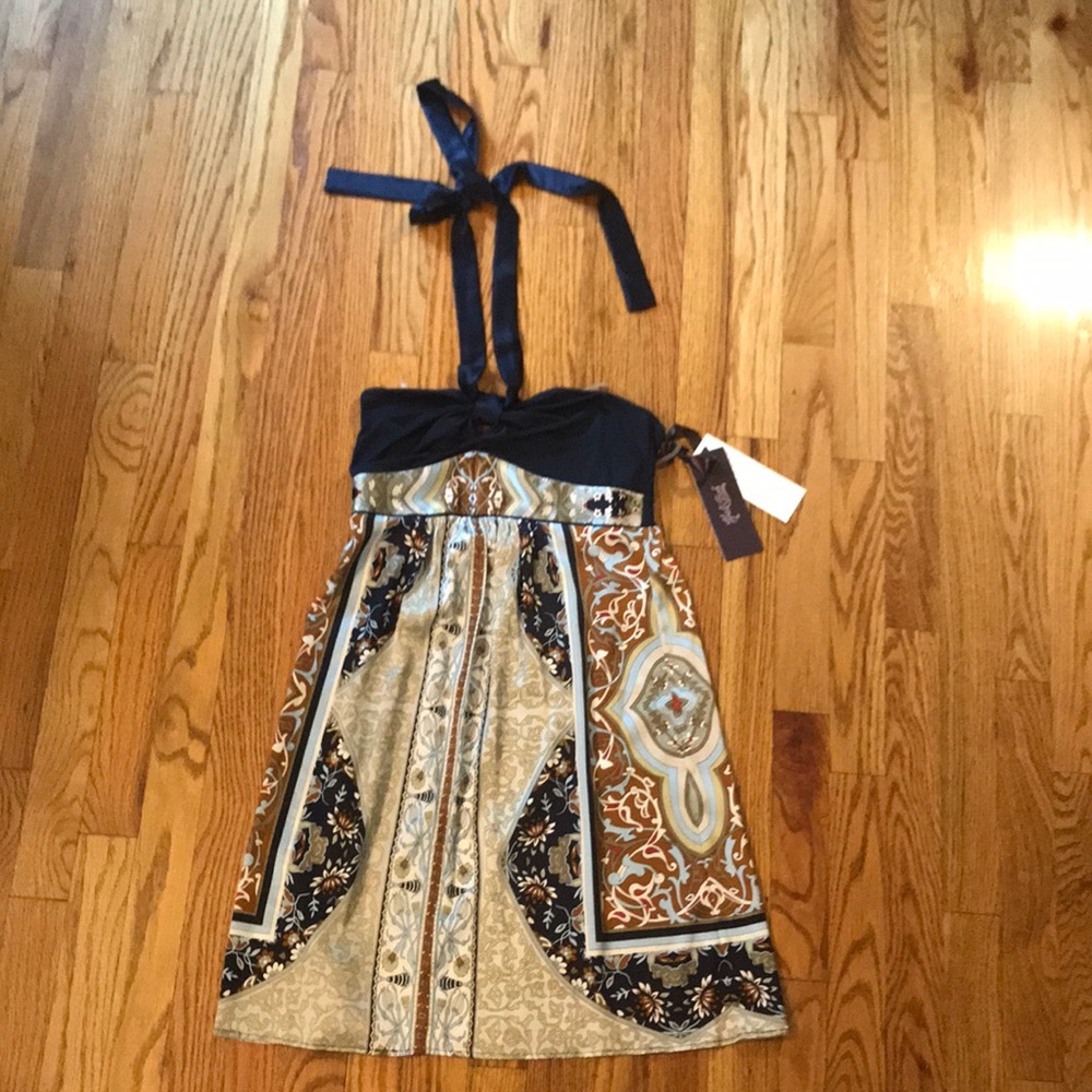 A handmade silk halter Hale Bob dress